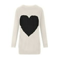 thumbnail image 4 of BLVB Women's 2024 Fall Pullover Sweater Long Sleeve Crewneck Cable Knit Heart Graphic Cute Sweater Tops for Women, 4 of 5
