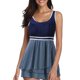 thumbnail image 1 of Gibobby Conjunto de bikini para mujer 2023 Traje de baño dividido para mujer Tankini conservador Conjunto de dos piezas Dobladillo con volantes a rayas(Azul,M), 1 of 5