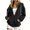 *Black, variant on Women's Drawstring Hood Full Zip Long Sleeve Hoodie Jacket with Pockets,Casual Loose Solid Outerwear White,Women's Plus M