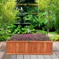 thumbnail image 4 of Demifill 40 inch Length Wooden Decorative Planter Box, Raised Garden Bed for Garden Yard and Window, Brown, 4 of 12