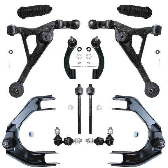 Detroit Axle - Front 12pc Control Arms Kit for Chrysler Sebring Dodge Stratus Cirrus Plymouth Breeze, 4 Upper Lower Control Arms 2 Sway Bars 4 Inner Outer Tie Rods 2 Boots Replacement