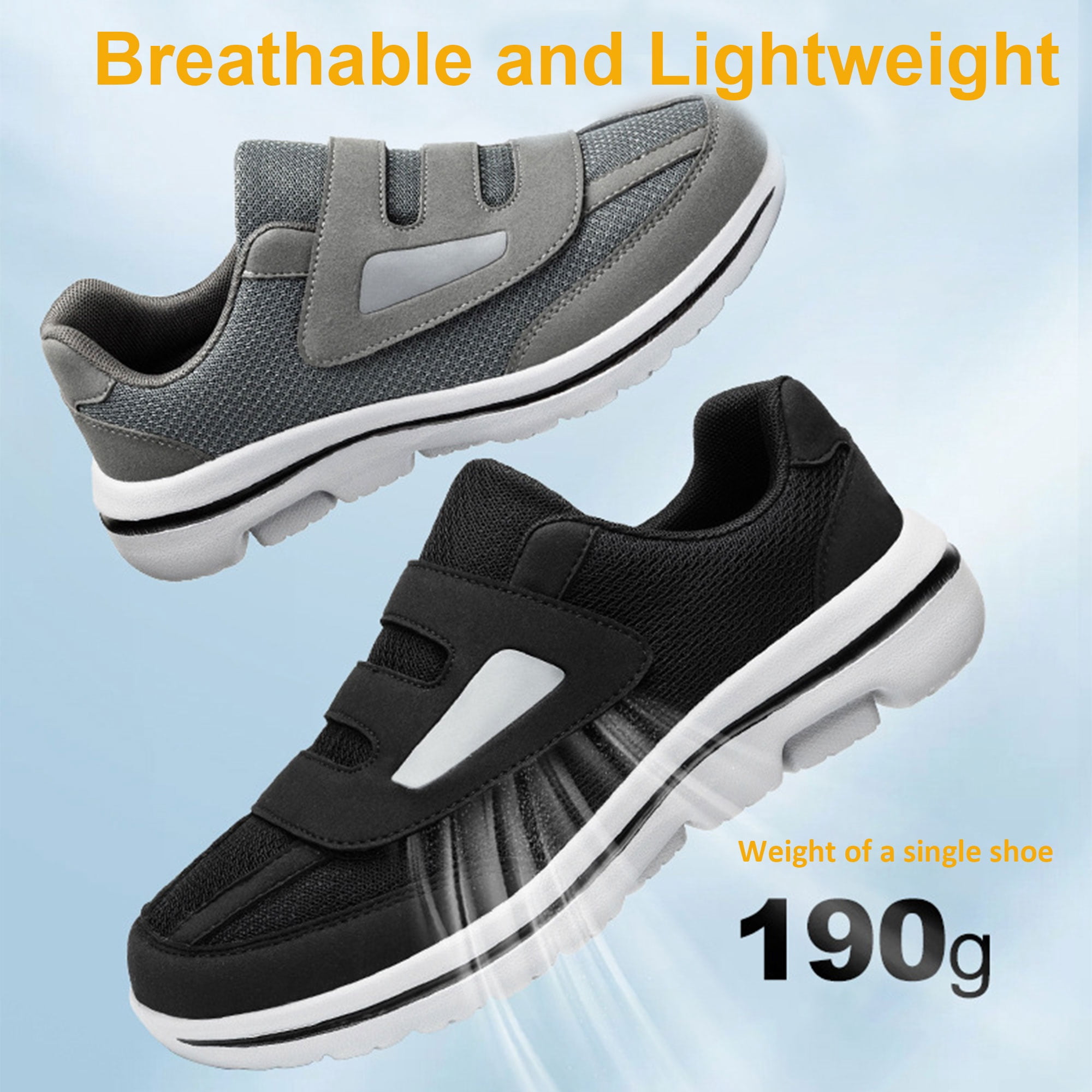 Diabetic Shoes for Men and Women Extra Wide Width Adjustable Sneakers for Swollen Feet Soft Sole Orthopedic Slip On Walking Shoes with Velcro Strap Comfortable Lightweight