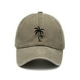 thumbnail image 3 of MEICHEN Baseball Cap for Men Distressed Coconut Tree Printed Dad Hat Adjustable Soft Top Sun Hat Plain Visor Hat Yellow, 3 of 3