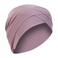 thumbnail image 4 of Women Solid India Hat Muslim Ruffle Cancer Chemo Beanie Turban Wrap Scarf Cap, 4 of 9
