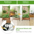 thumbnail image 5 of Spaco 50 Inch Wood Planter Box with Trellis Mobile Raised Bed for Climbing Plant, Planter Raised Beds, Planter Boxes Outdoor, Raised Beds for Gardening, 5 of 12