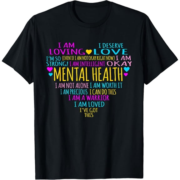 Love Heart Facts Mental Health Awareness Supporter Graphic T-Shirt men and women can wear, black, white, gifts