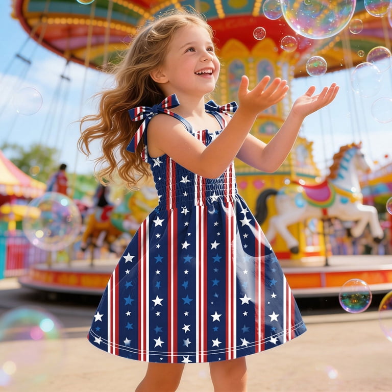 cute fourth of july dresses Girl's Patriotic Twirl Dress 12m It is professional crafted in a soft lightweight jersey knit for her comfort 4th of July Outfits for