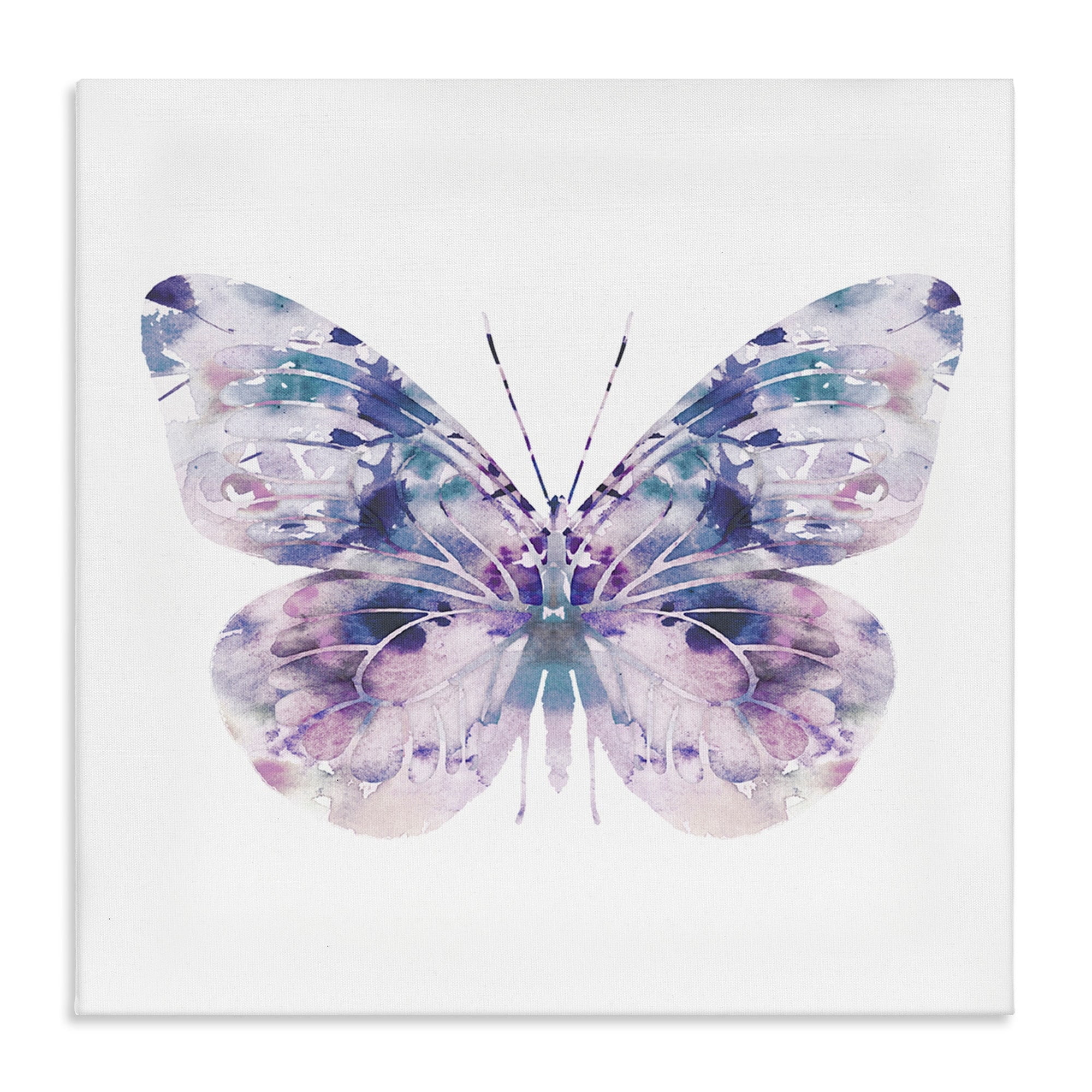 Stupell Industries Delicate Purple Butterfly Wings Pebbled Watercolor Effect Canvas Wall Art, 24 x 24, Design by Leah Straatsma