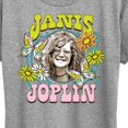 thumbnail image 3 of Janis Joplin - Butterfly And Flowers - Women's Short Sleeve Graphic T-Shirt, 3 of 5
