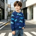 thumbnail image 2 of OGLCCG Boys Cotton Sweatshirts Long Sleeve Crewneck Cartoon Print Pullover Tops Kids Cute Comfy Outfits For Casual Wear Size 1-7, 2 of 8