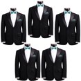 thumbnail image 2 of Mens Smooth Satin Feel Wedding Pre-Tied Bow Tie and Pocket Square Sets, 2 of 7