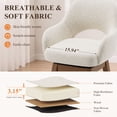 thumbnail image 5 of EOP Modern Swivel Bar Stools Set of 2, 25" Upholstered Counter Height Bar Stools with Wood Legs & Curved Back, Mid Century Bar Chairs for Kitchen Island Pub, Beige, 5 of 10