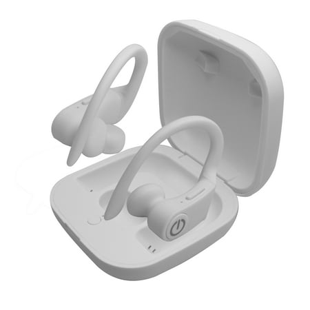 Zunammy True Wireless Bluetooth 5.0 Earbuds Earphone Ear Hook With Charging Base - White