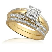 10k Yg Fb 1/3 Cttw Quad Bridal Set