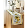 thumbnail image 5 of Table Runner 72 Inches Long for Kitchen Dining, Sunflower Dresser Scarf Farmhouse, Dining Table Decorations for Wedding/Parties, Yellow Flowers Black White Plaid Farmhouse Botanical 18 x 72 In, 5 of 8