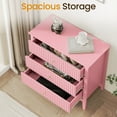 thumbnail image 4 of Cozy Home Pink 3 Drawer Dresser, Painted Tall Wood Nightstand with Storage, for Bedroom Hallway Living Room Entryway Office, 4 of 8