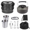 thumbnail image 2 of 11pcs Camping Cookware Mess Folding , Includes Lightweight Pot Pan Black, 2 of 8