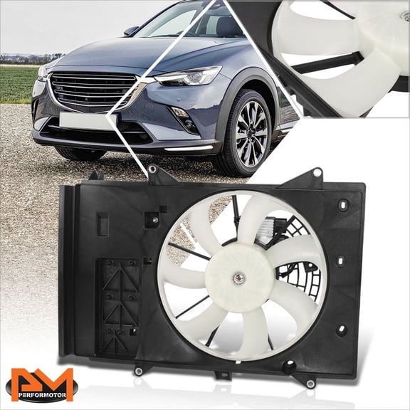 PM PERFORMOTOR for 16-22 Mazda CX-3 OE Factory Style Lightweight Radiator Cooling Fan Assembly