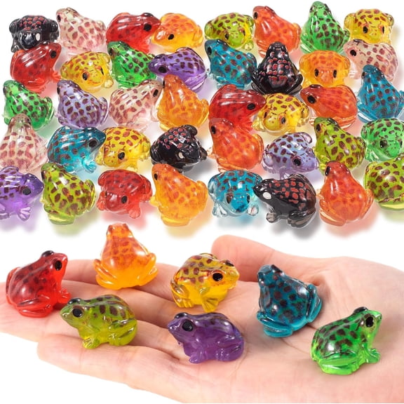 20 count Luminous Mini Frogs, Frog Figurines in The Dark, Luminous Statues for DIY Projects Gardens Landscapes Decoration- Muticolor