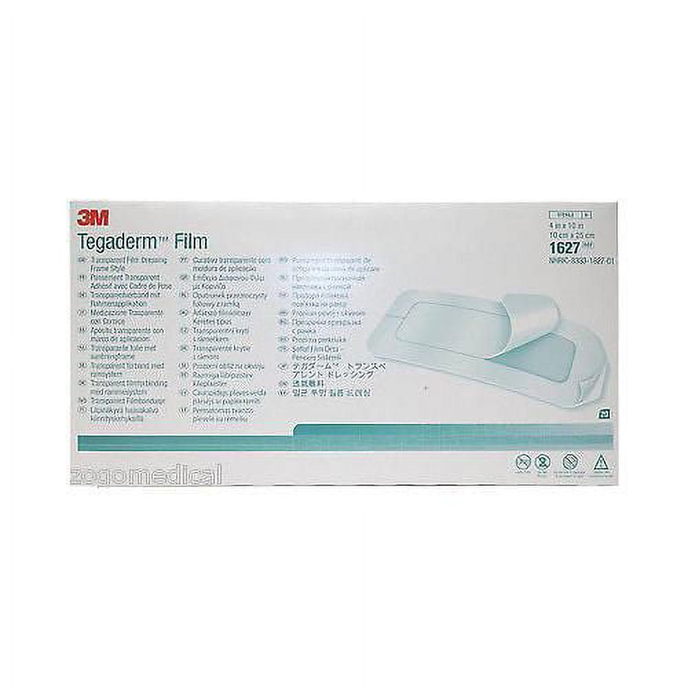 3M Tegaderm Transparent Adhesive Film Dressing, Picture Frame Style, Waterproof 2.38'' X 2.75'', 4 Pack