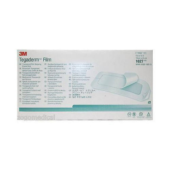3M Tegaderm Transparent Adhesive Film Dressing, Picture Frame Style, Waterproof 2.38'' X 2.75'', 4 Pack