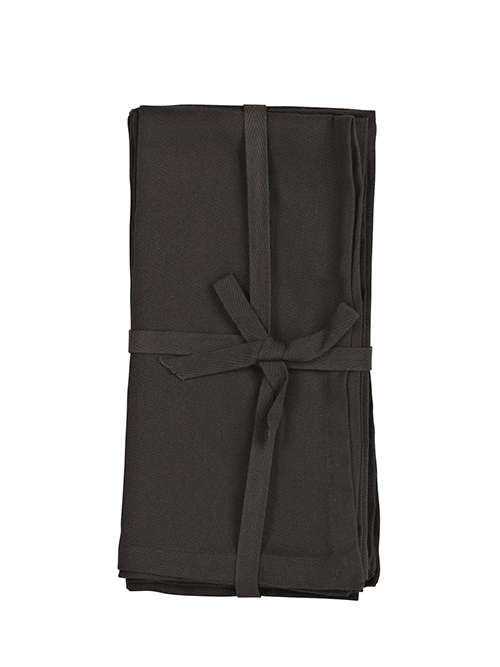 Set of 4 Oversize 100 Cotton Napkin 20" x 20" Black