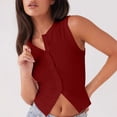 thumbnail image 5 of Bxsruta Women's Ribbed Knit Sleeveless Button Down Cropped Tank Top Casual Fitted Crew Neck Blouse, 5 of 8