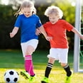 thumbnail image 5 of Buquapse 2 Pairs Kids Soccer Shin Guards Set, Shin Pads and Long Soccer Socks for Boys & Girls Ages 3-10, Breathable & Lightweight Protective Soccer Gear(Black + Blue), 5 of 6