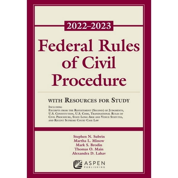 Supplements: Federal Rules of Civil Procedure: With Resources for Study (Paperback)