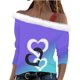 thumbnail image 2 of Xuyuer Valentine Shirt Women Love Heart Graphic Sloping Shoulder Suspender Shirt Funny Valentine's Day Gift Shirts Love Tops, 2 of 7