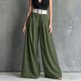 thumbnail image 5 of Cagogo Womens Wide Leg High Waisted Flowy Palazzo Pants Casual Loose Long Trousers for Office Work Beach Summer Fashion Clothes, Army Green S, 5 of 5
