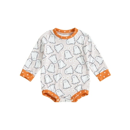 

ELF Halloween Baby Girls Clothes Print Long Sleeve Jumpsuits Casual Sweatshirt Romper for Newborn Infant Toddler