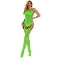 thumbnail image 3 of LowProfile Underwear Bodysuit for Women Mesh Hollow Fishnet BabyDoll Underwear Nightwear Overalls Green, 3 of 6