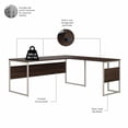 thumbnail image 6 of Hybrid 72W x 30D L Shaped Table Desk in Black Walnut - Engineered Wood, 6 of 7