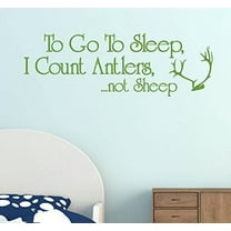 Nursery Décor To Go to Sleep I Count Antlers Wall Decals Sticker, 33x11-Inch, Olive Green