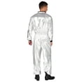 thumbnail image 2 of Haitryli Men Astronaut Costume Adult Space Suit Jumpsuit Dress Up Costume for Cosplay Halloween Silver 3XL, 2 of 7