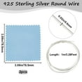 thumbnail image 2 of 925 Sterling Silver Wire Round with Suede Fabric Square Silver Polishing Cloth Silver 22 Gauge 0.6mm 3.28 Feet(1m)/bag, 2 of 9