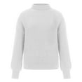 thumbnail image 4 of AOOCHASLIY 2023 Womens Sweater Fashion Women Solid Long Sleeve Pullove Turtleneck-Neck Casual Sweater Tops, 4 of 4