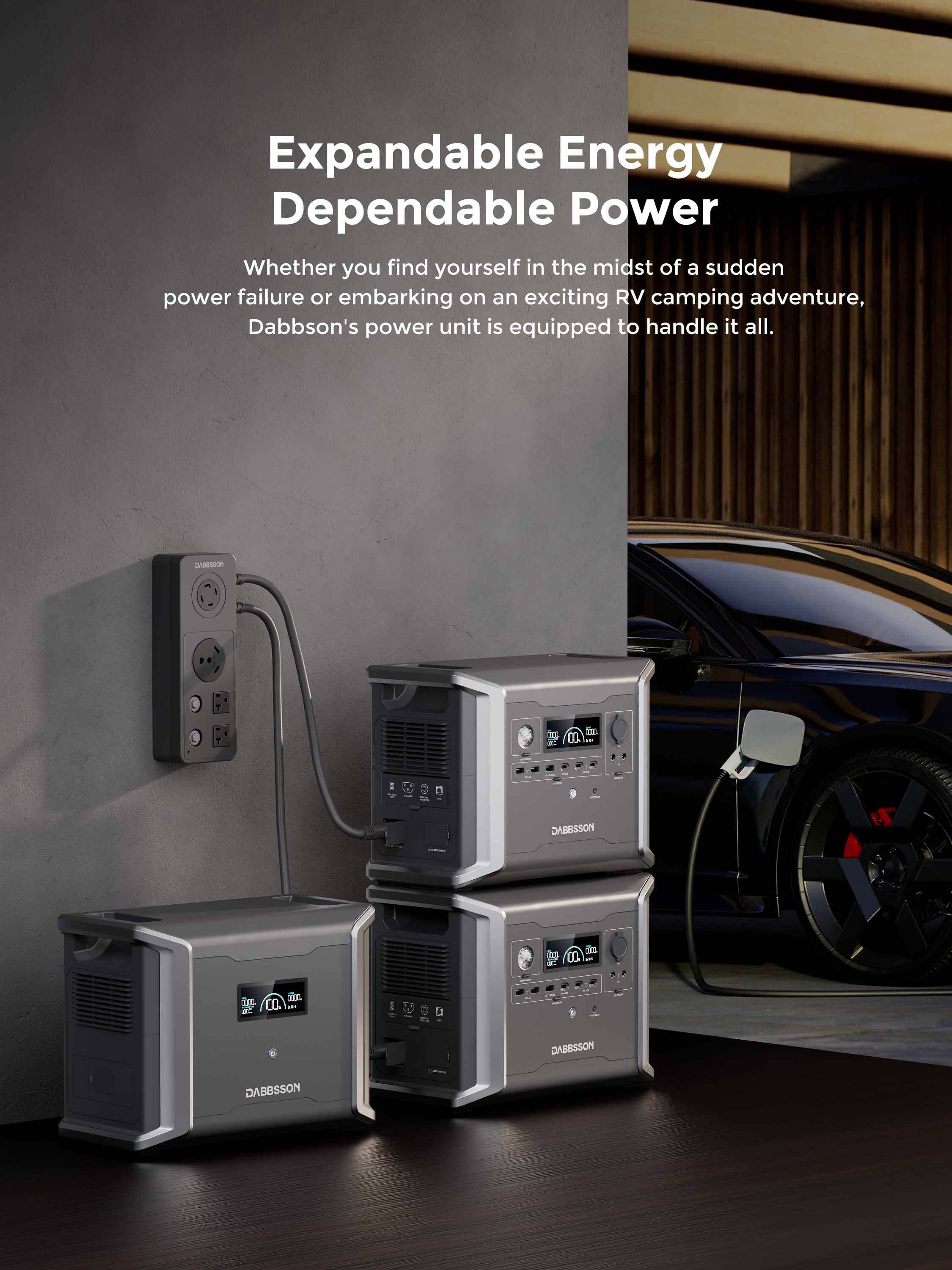 Dabbsson DBS1300 Portable Power Station 1330Wh 1200W Solar Generator LiFiPO4 Battery for Camping, Home Backup, RV