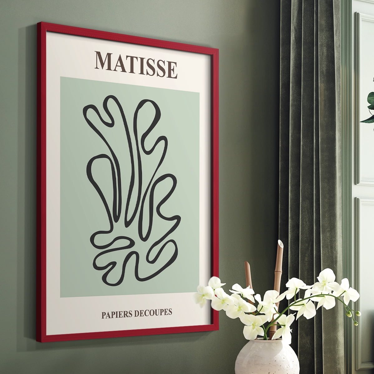 Matisse CXIV Framed Print in Red Solid Wood 8 x 10 Framed Print