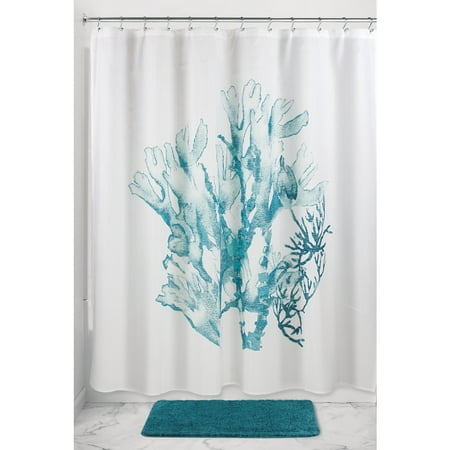 Coral And Grey Shower Curtain Deep Magenta and Teal Show