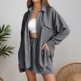 thumbnail image 2 of Women Short Set Outfits for Women 2 Piece Sets Button Down Shirt Short Summer Clothes Beach Outfits for Women, 2 of 5