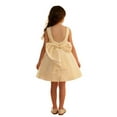 thumbnail image 4 of Girls Formal Dress Bowknot Faux-Pearls Trim Wedding Party Birthday Dresses Sleeveless Princess Prom Ball Gown (10 Years, Beige), 4 of 8