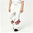 thumbnail image 2 of FYDUU Boys Baggy Sweatpants Straight Leg Joggers Drawstring Elastic Waist Open Bottom Athletic Sweatpant Casual Pants Comfort School Wear Vacation Pants 12-13 Years, 2 of 5