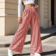 thumbnail image 6 of Sunnin Striped Drawstring Waist Pants with Pockets Straight Leg Relaxed Fit Casual Wear, 6 of 7