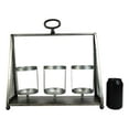 thumbnail image 5 of Rustic Western Farmhouse Galvanized Metal Triple Pillar Candleholder Trapezium, 5 of 5
