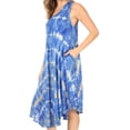 thumbnail image 3 of Sakkas Nora Sleeveless Embroidered Short Tie Dye Caftan Dress / Cover Up - SkyBlue - One Size, 3 of 5