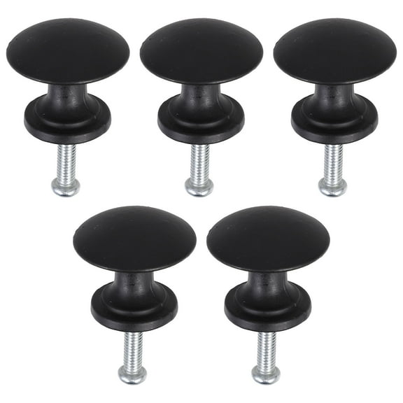 WHAMVOX  5 Pcs Closet Door Knob Dresser Drawer Handles Flat Decorative Small Knobs Black