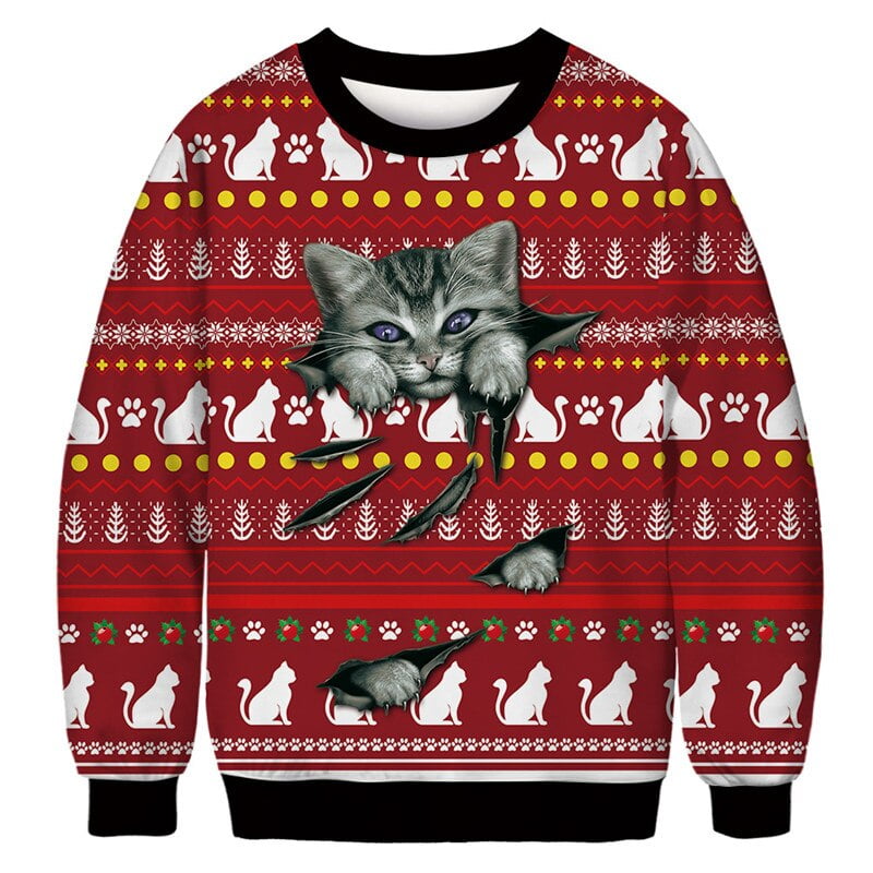 Cat christmas jumper mens clearance