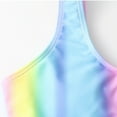 thumbnail image 4 of hengsof Toddler Girl's 3 Pieces Hawaiian Rainbow Print Bikini Swimsuit with Ruffle Trim Beach Skirt Round Neck Shoulder Strap Swimsuit Set, 4 of 6